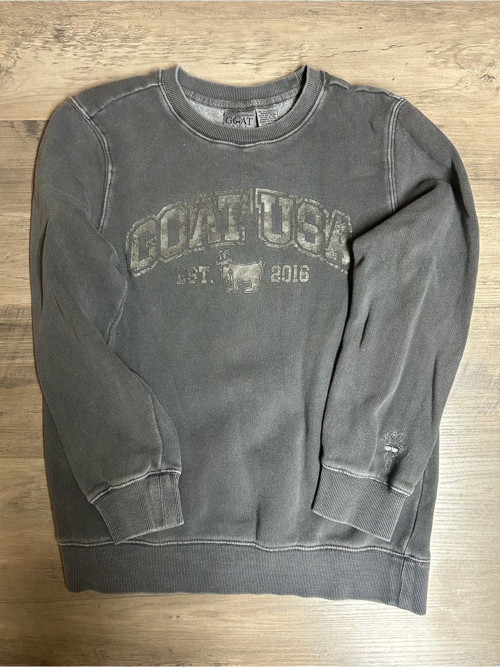 GOAT USA Washed Charcoal Crewneck Sweatshirt
